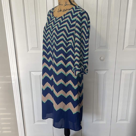 Luxology Blue Pattern Dress - Picture 3 of 8